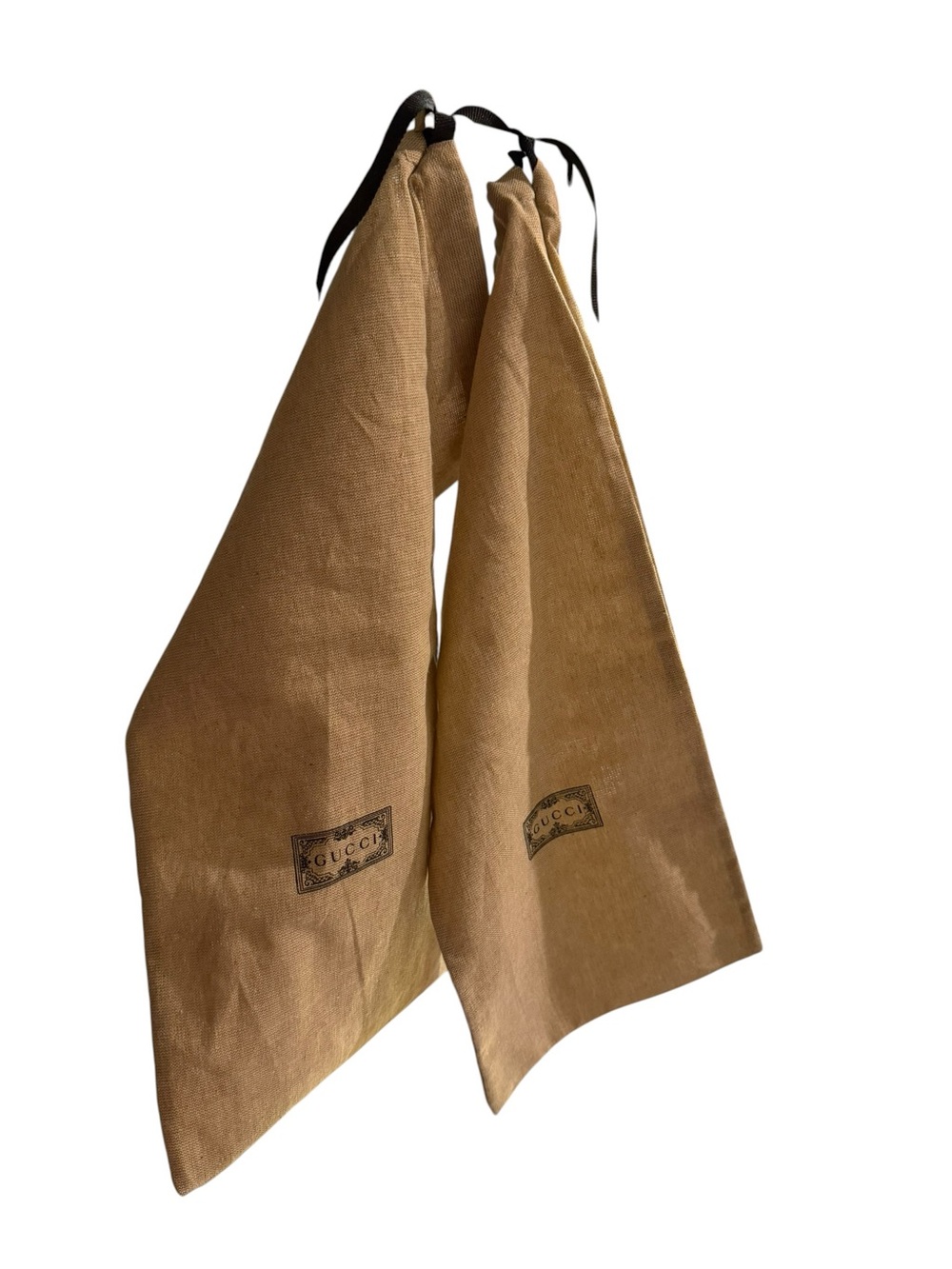Gucci Tan Drawstring Dust Bags - Pair
